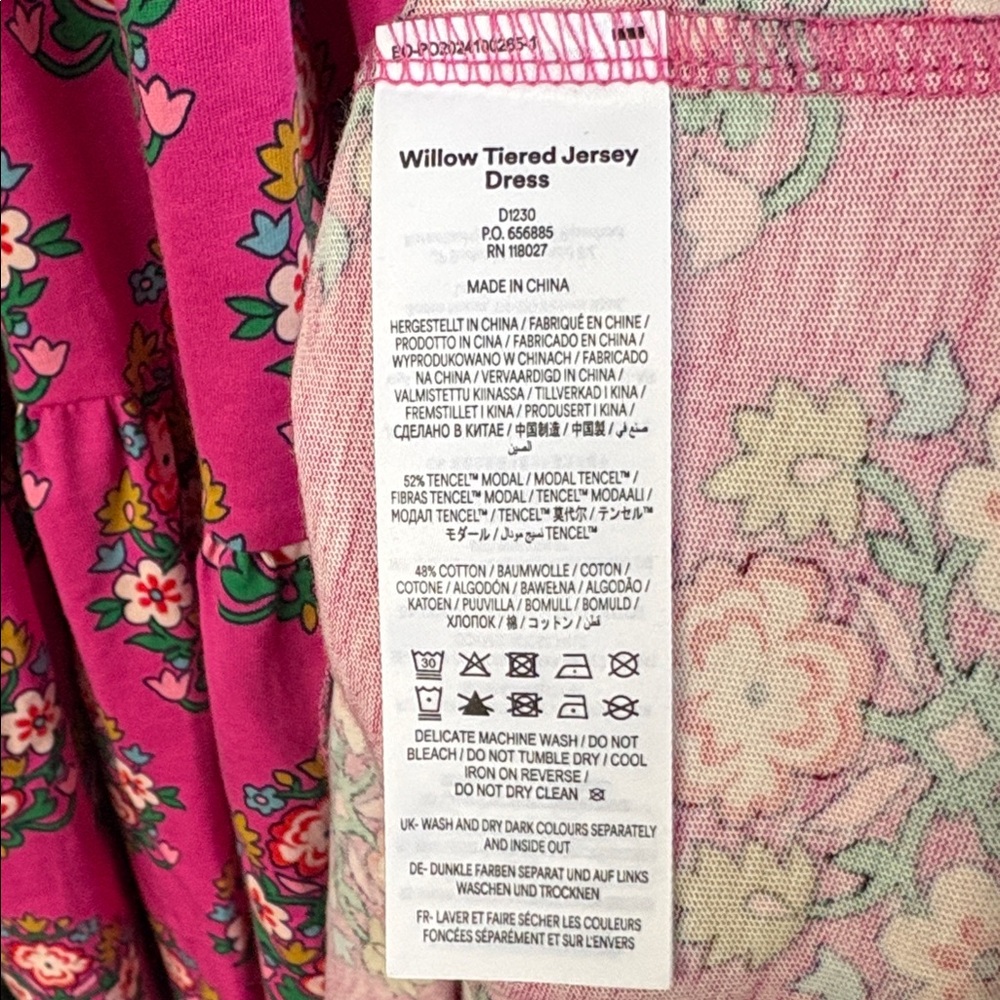 Boden Fuchsia Floral Long Sleeve Dress - Picture 14 of 16